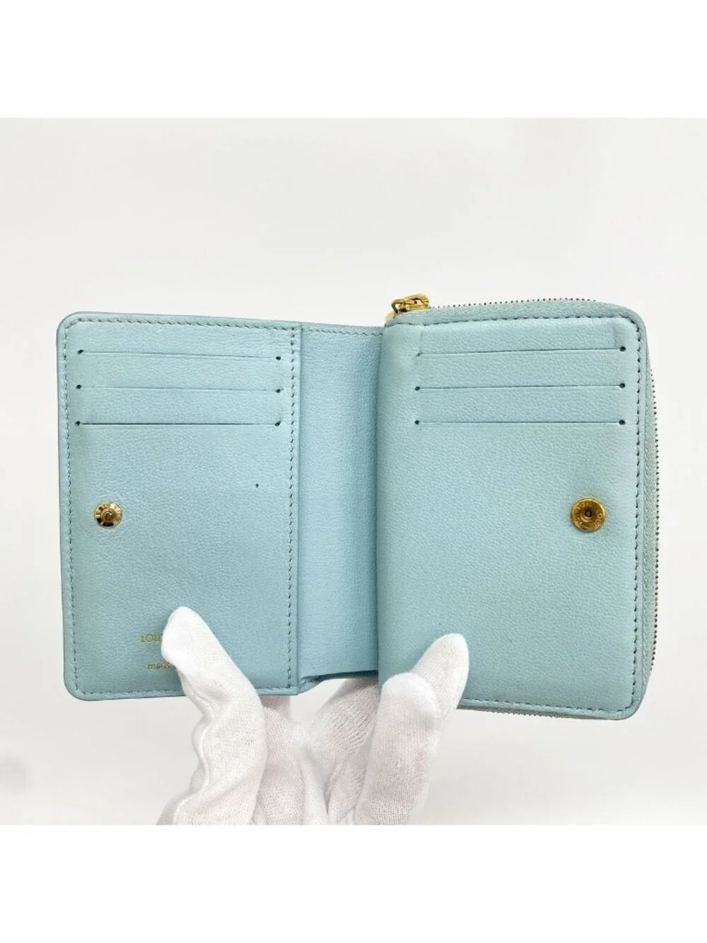 Louis Vuitton Wallet Monogram Embossed Portefeuille Lou Blue